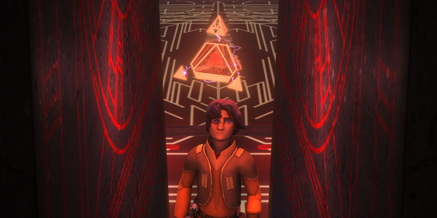 Ezra with the Sith holocron in Star Wars Rebels