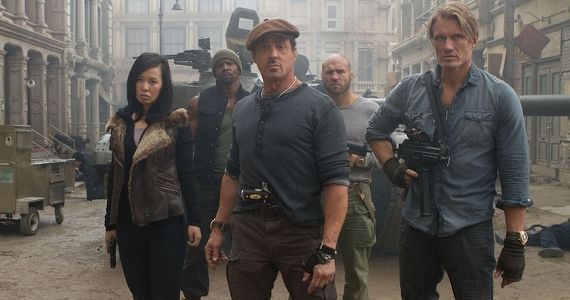 Sly Stallone, Nun Ya, Dolph Lundgren, Terry Crews and Randy Couture in 'The Expendables 2'