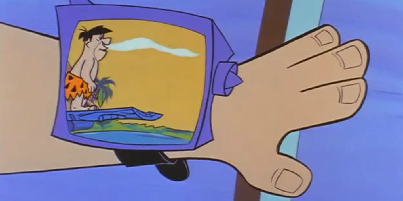 Smartwatch and Fred Flintsone in The Jetsons.