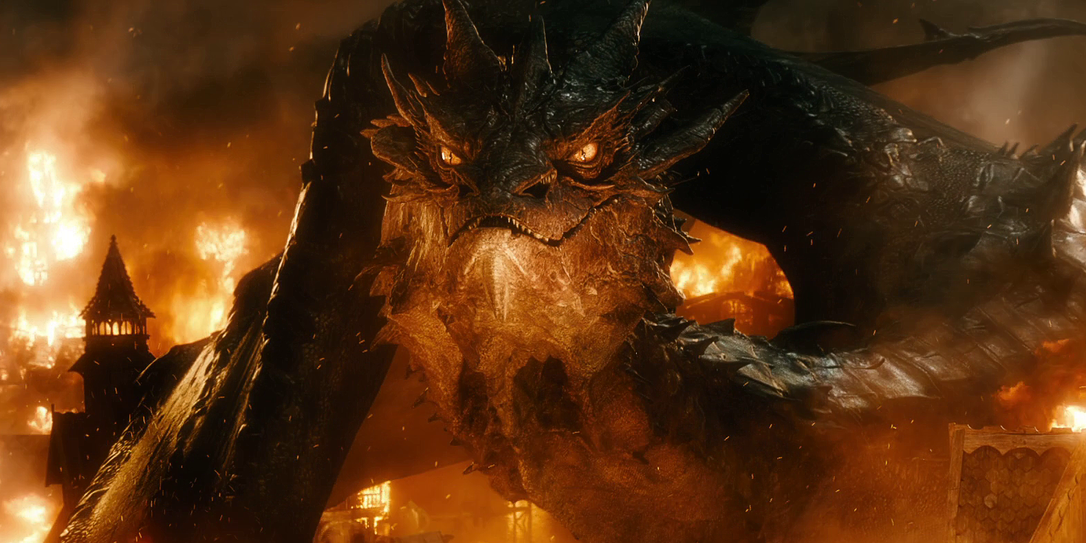 Smaug in Lake Town  in The Hobbit.