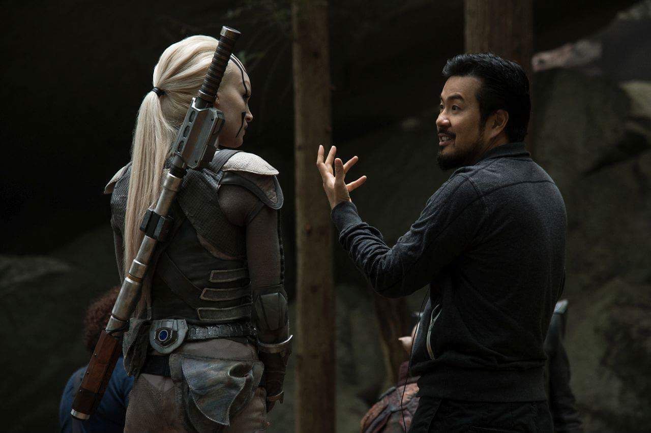 Sofia Boutella and Justin Lin in Star Trek Beyond