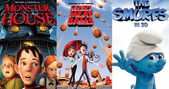 Sony Pictures Animation previous films - Monster House, Meatballs, Smurfs