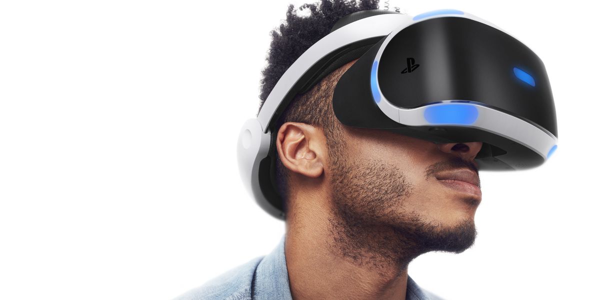 Sony PlayStation VR on a human man
