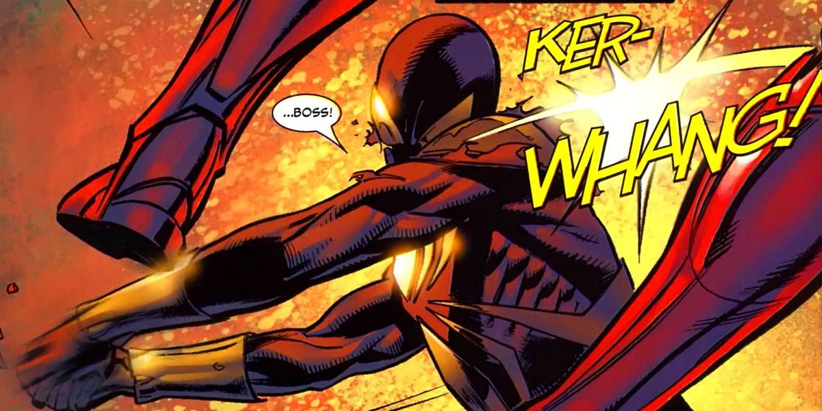 Iron Spider attacks in Marvel Comics.