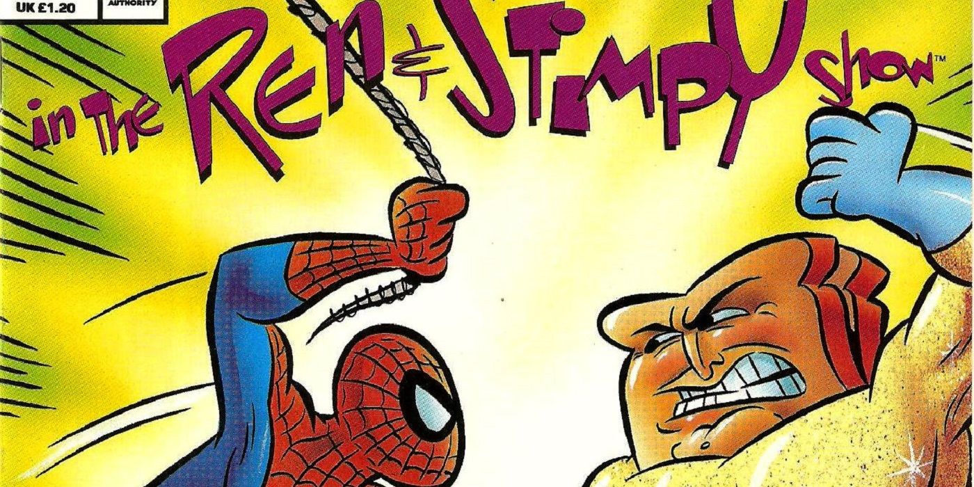 Spider-Man and Ren &amp; Stimpy crossover comic cover