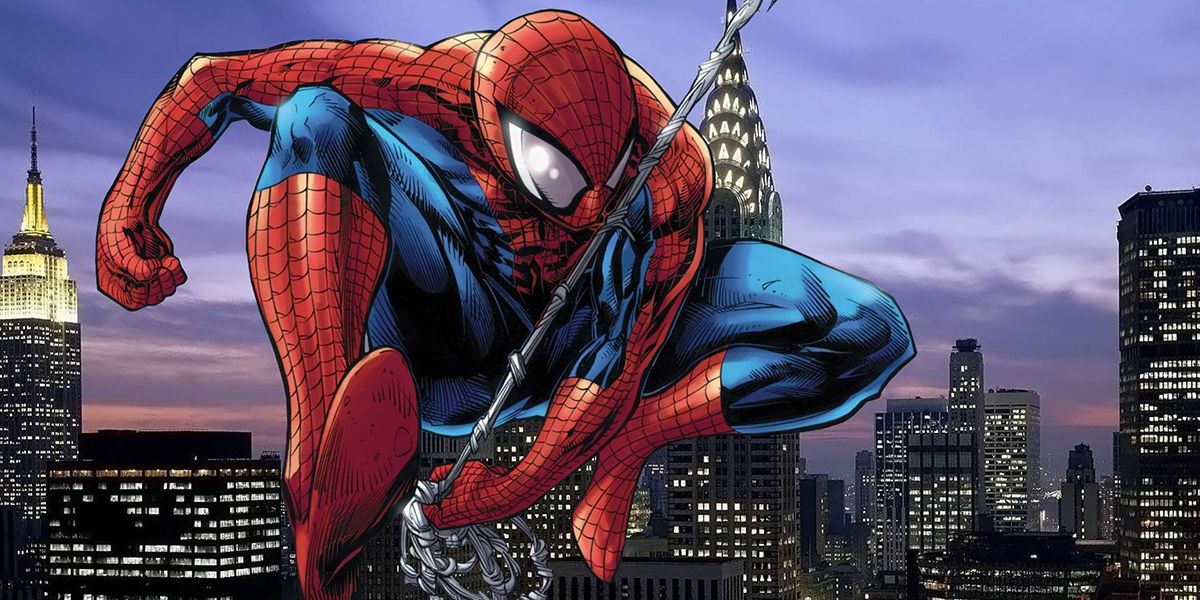 Spider-Man Swinging Over New York