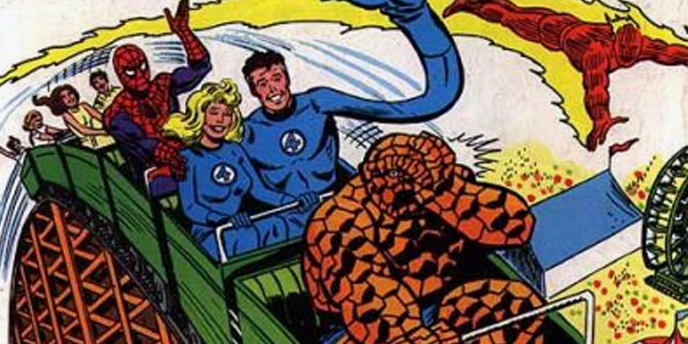 Spidey Super Tales - Spider-Man, Fantastic Four on Roller Coaster Thing Invisible Woman Human Torch Reed Richards