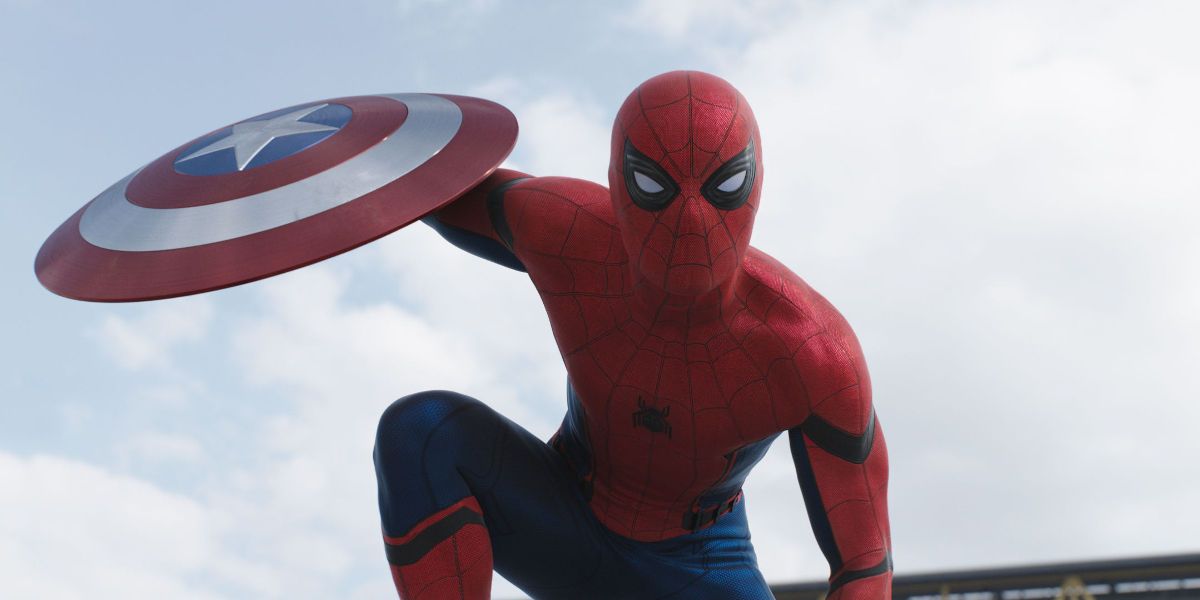 Spider-Man steals Cap's shield in Captain America: Civil War
