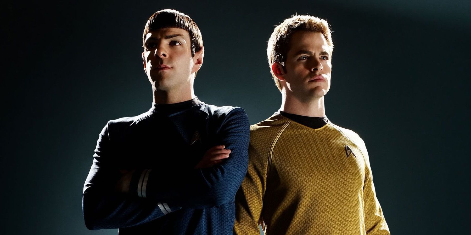 Spock (Zachary Quinto) and Captain Kirk (Chris Pine) Contract