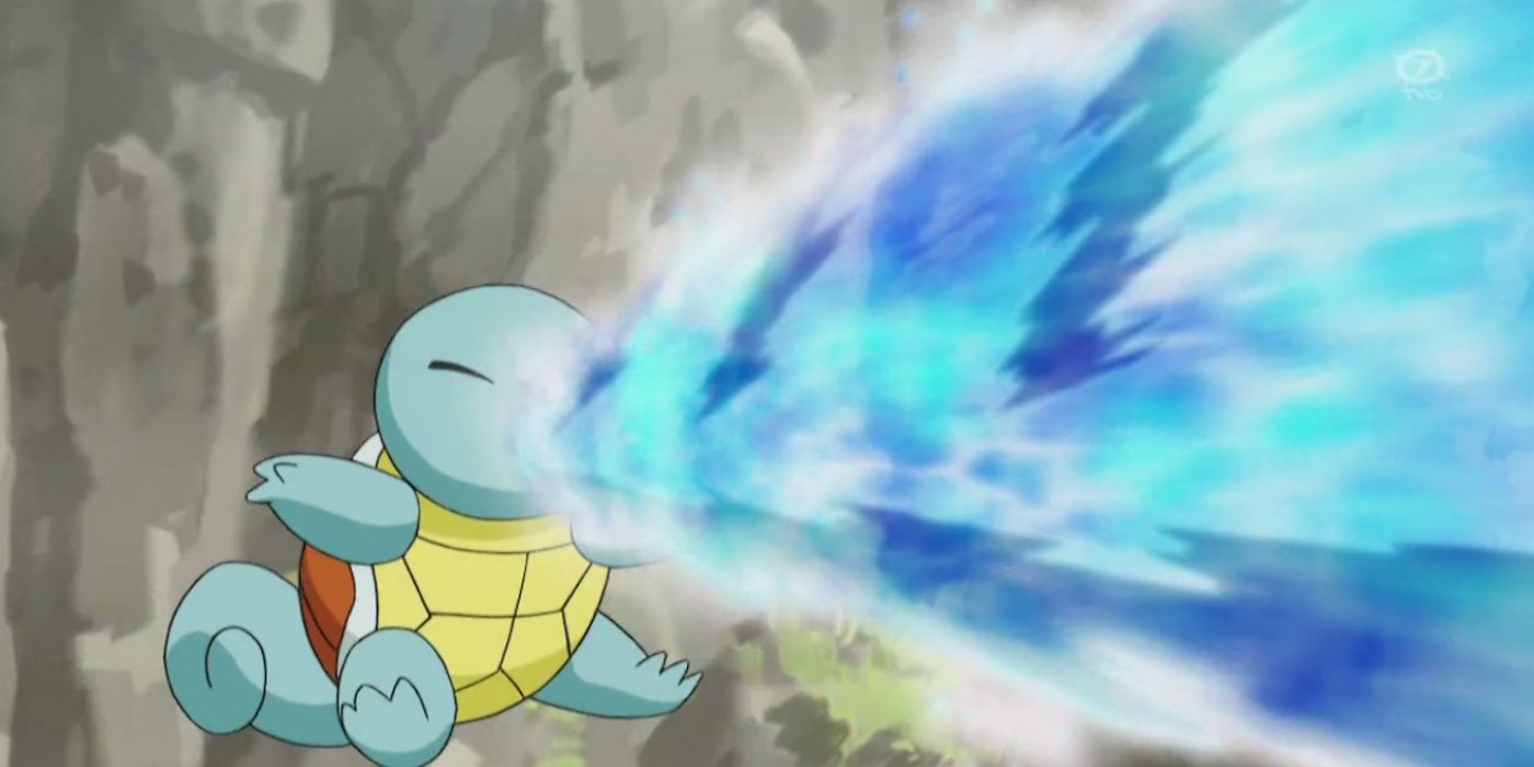 Squirtle Using Water Gun Attack