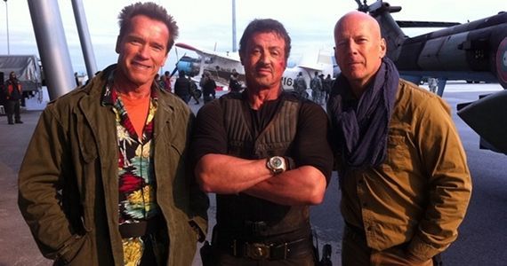 Stallone, Schwarzenegger and Willis in 'Expendables 2'