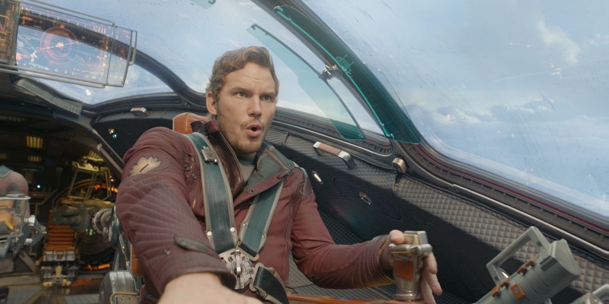 Star-Lord flying the Milano in Guardians of the Galaxy