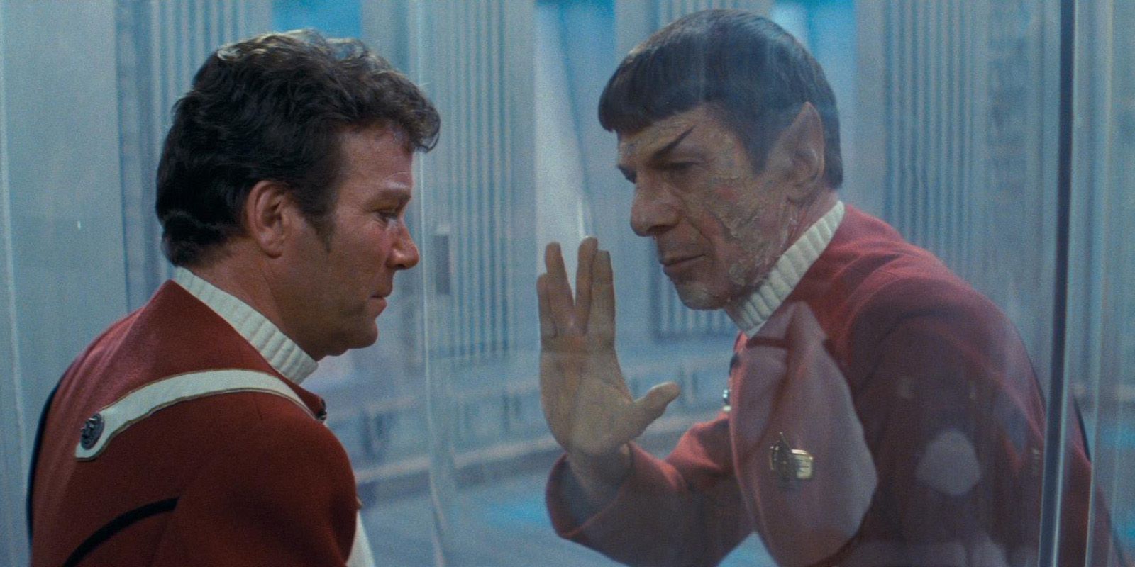 Kirk and Spock say goodbye in Star Trek II: The Wrath of Khan