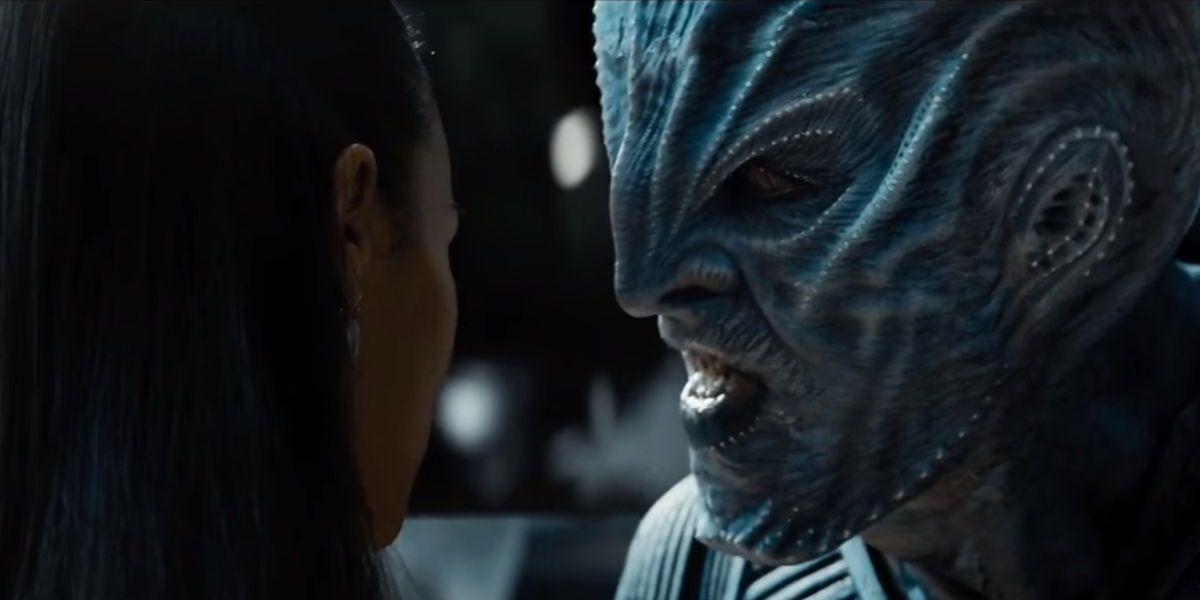 Star Trek Beyond Uhura Zoe Saldana and Krall Idris Elba