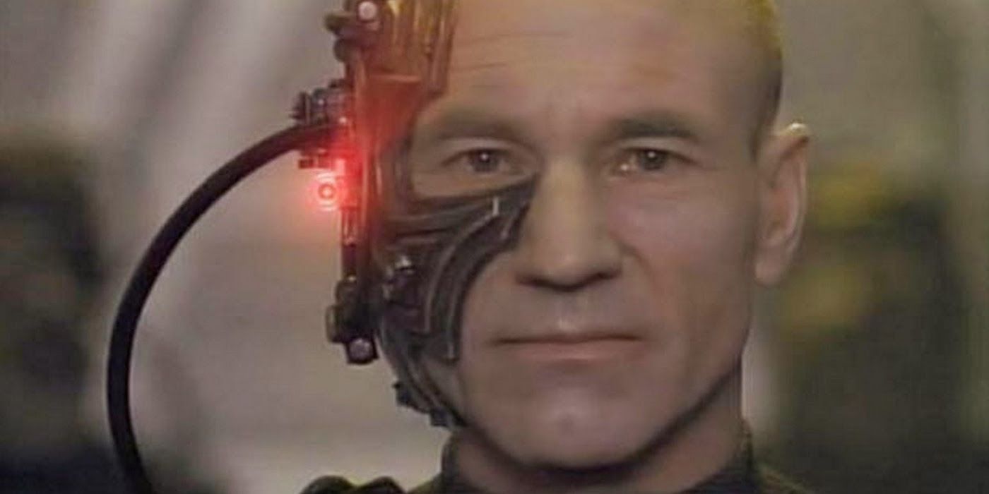 Picard assimilated by the Borg in &quot;The Best of Both Worlds&quot;