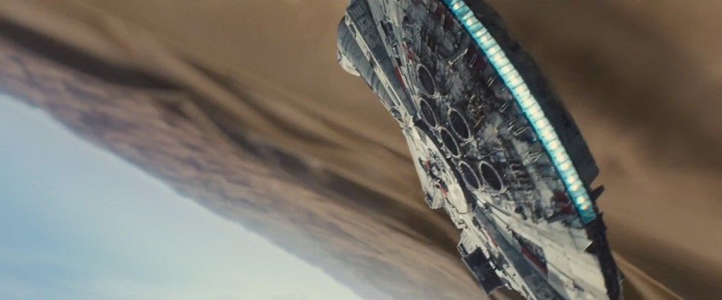 Star Wars 7 Trailer Photo - Millienium Falcon Barrel Roll