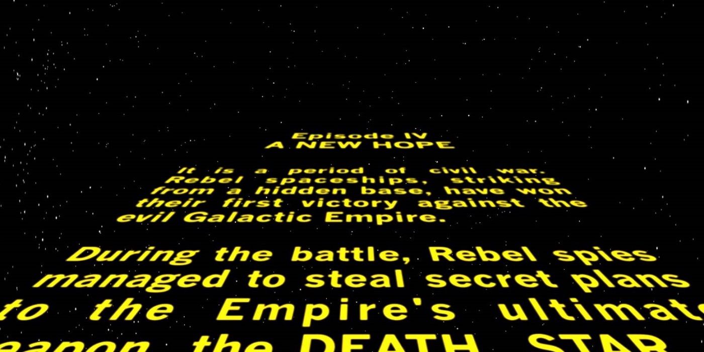 Star Wars Episode IV A New Hope opening scroll in space