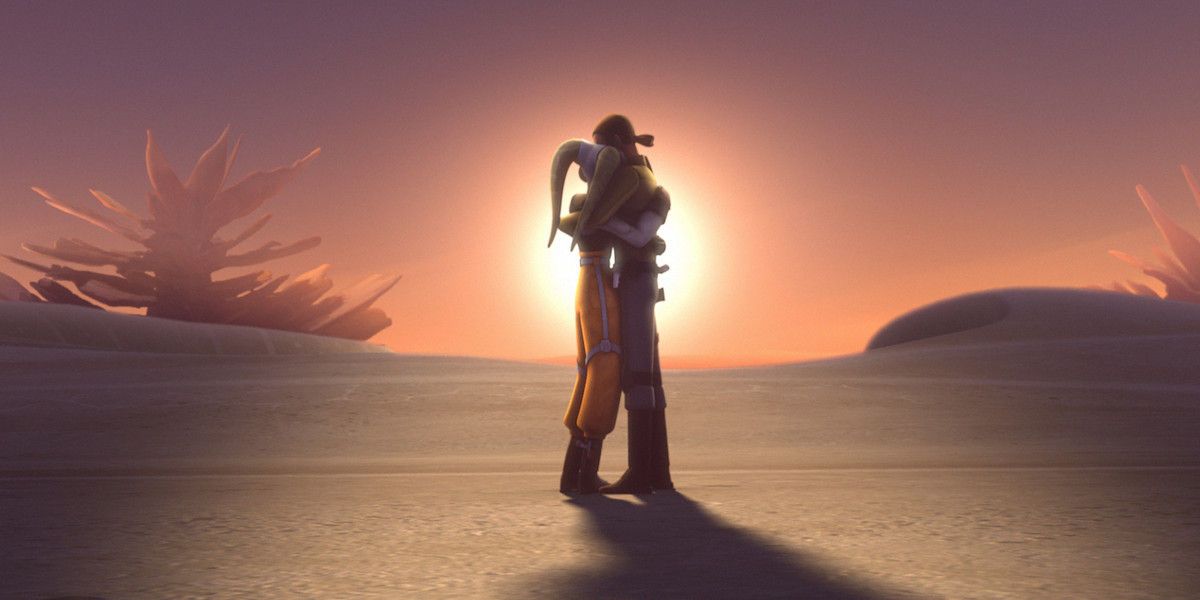 Star Wars Rebels Season 2 Episode 18 - Kanan and Hera hug