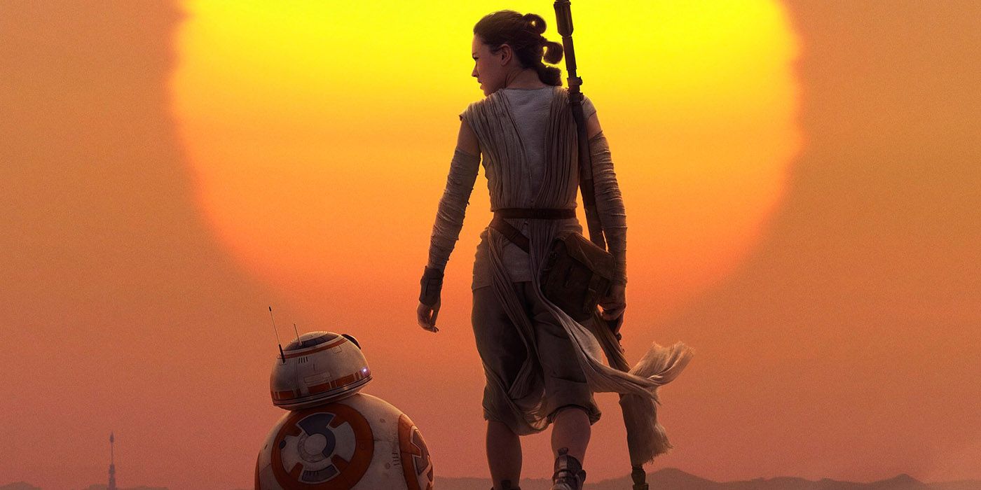 Rey and BB8 Walking Into the Sunset