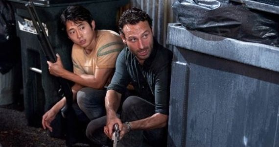 Steven Yuen and Andrew Lincoln The Walking Dead Triggerfinger
