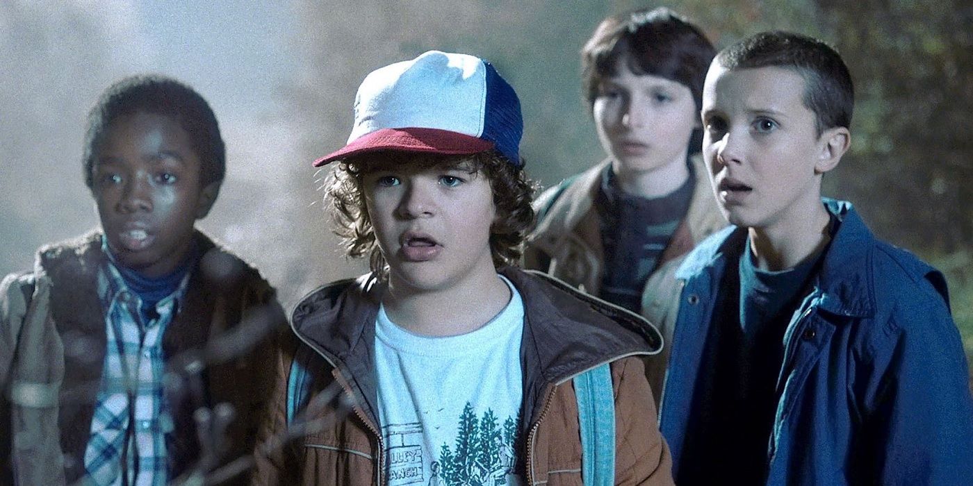 Dustin with his mouth open in Stranger Things