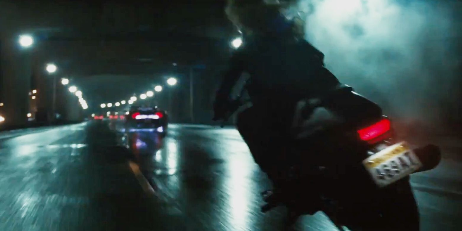 Suicide Squad Trailer Motorcycle Blonde