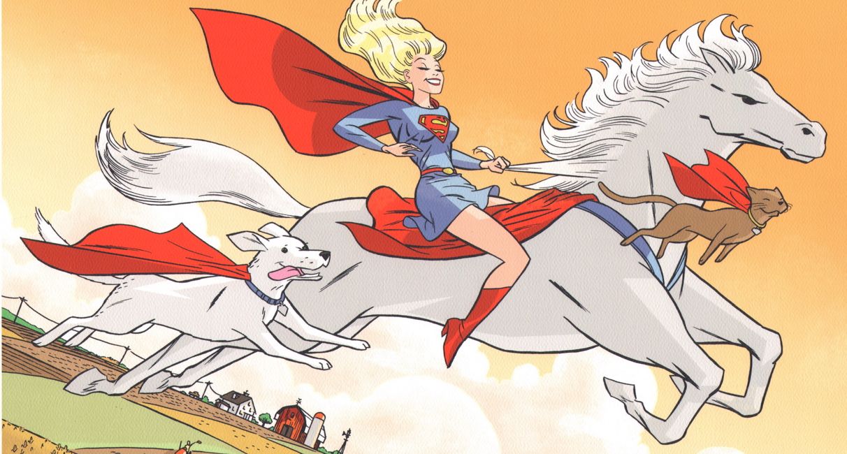 Supergirl with Streaky the Cat and Comet the Horse