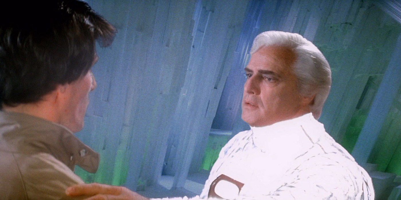 Marlon Brando and Christopher Reeve in Superman II: The Richard Donner Cut