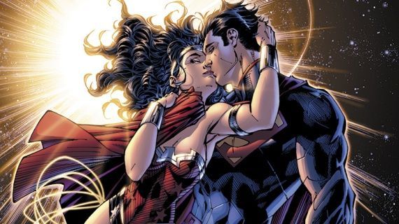 Superman Wonder Woman Comic Kiss