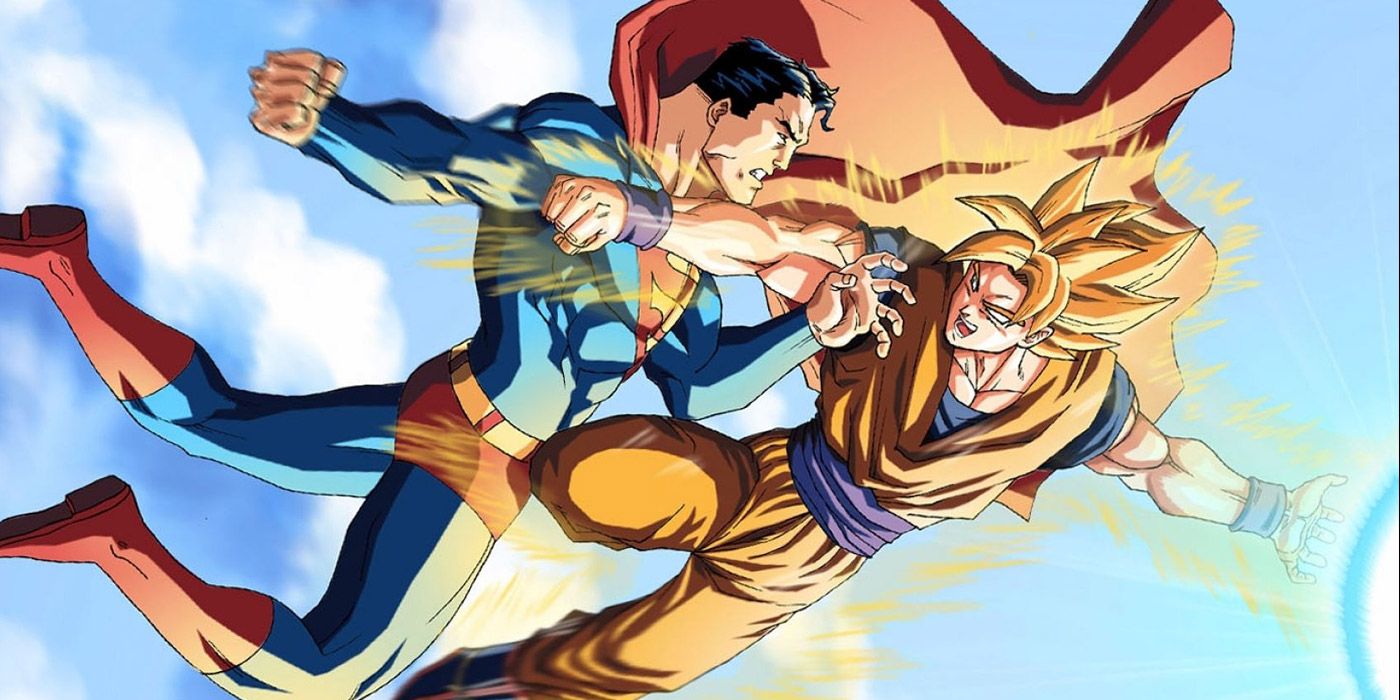 Superman fighting Goku