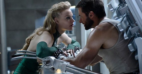 Svetlana Khodchenkova as Viper and Hugh Jackman as Logan in 'The Wolverine'