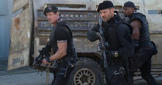 Sylvester Stallone, Jason Statham, Terry Crews in 'Expendables 2'