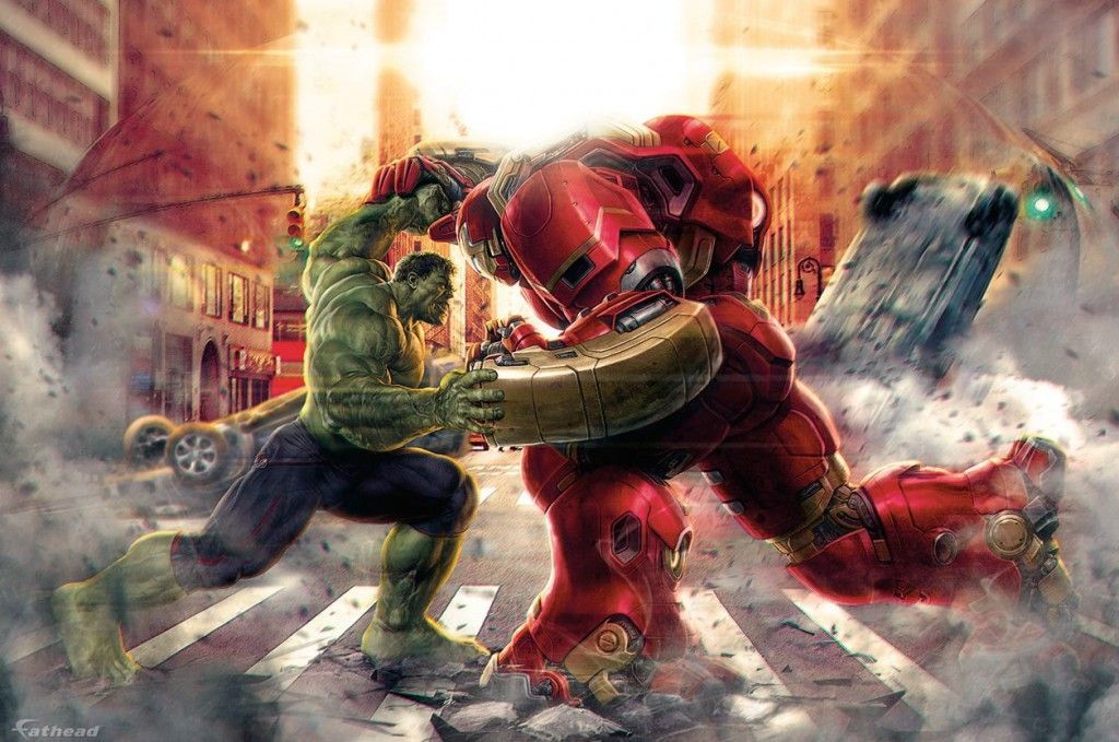 The Avengers 2: Age of Ultron Fathead Decal - Hulk vs Iron Man (Hulkbuster) Art