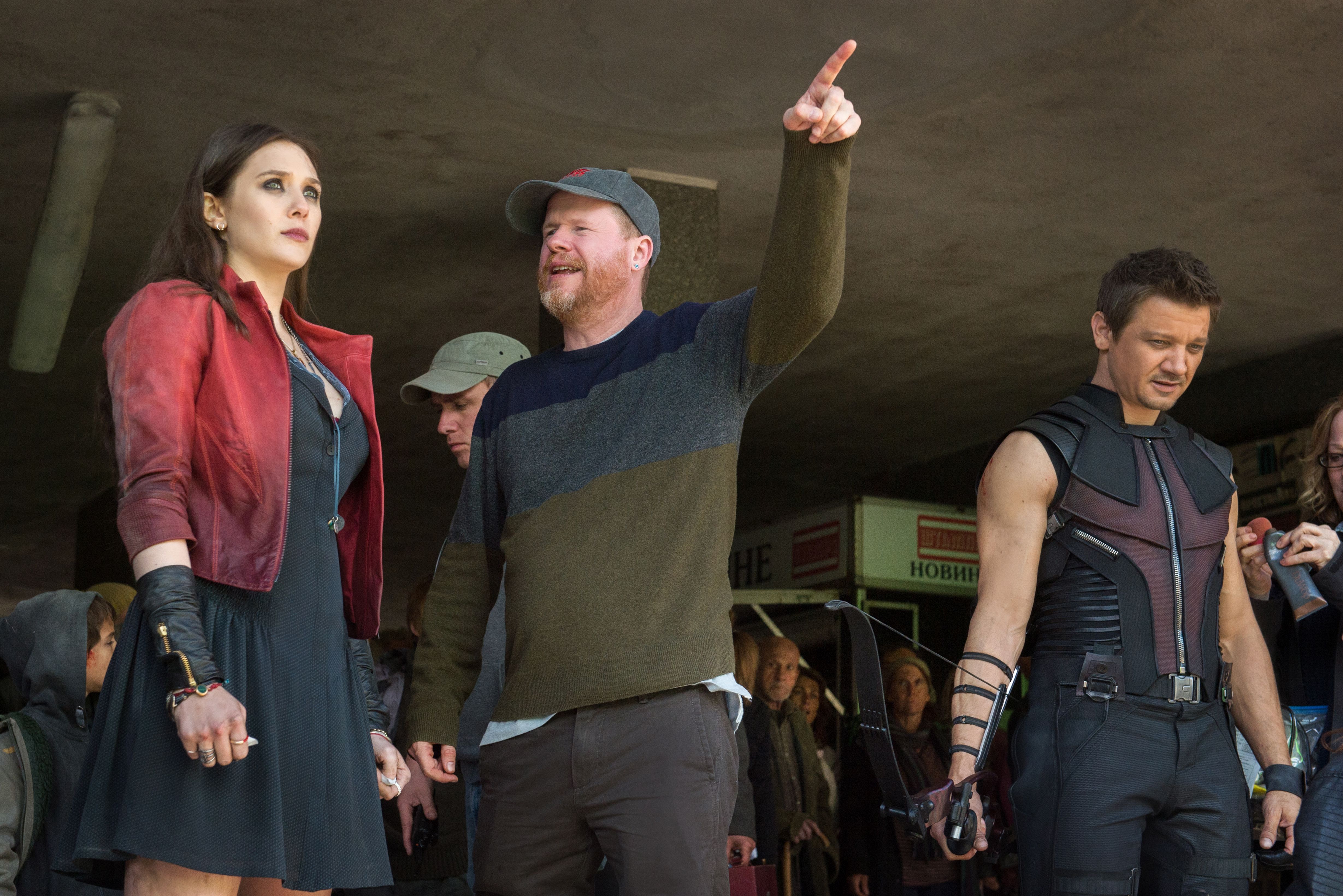 The Avengers: Age of Ultron Official Photo - Joss Whedon &amp; Elizabeth Olsen