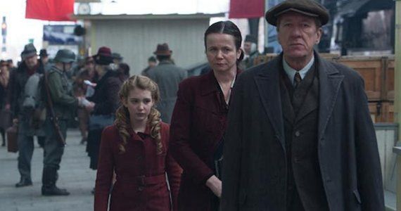 Sophie Nelisse, Emily Watson, and Geoffrey Rush in 'The Book Thief'