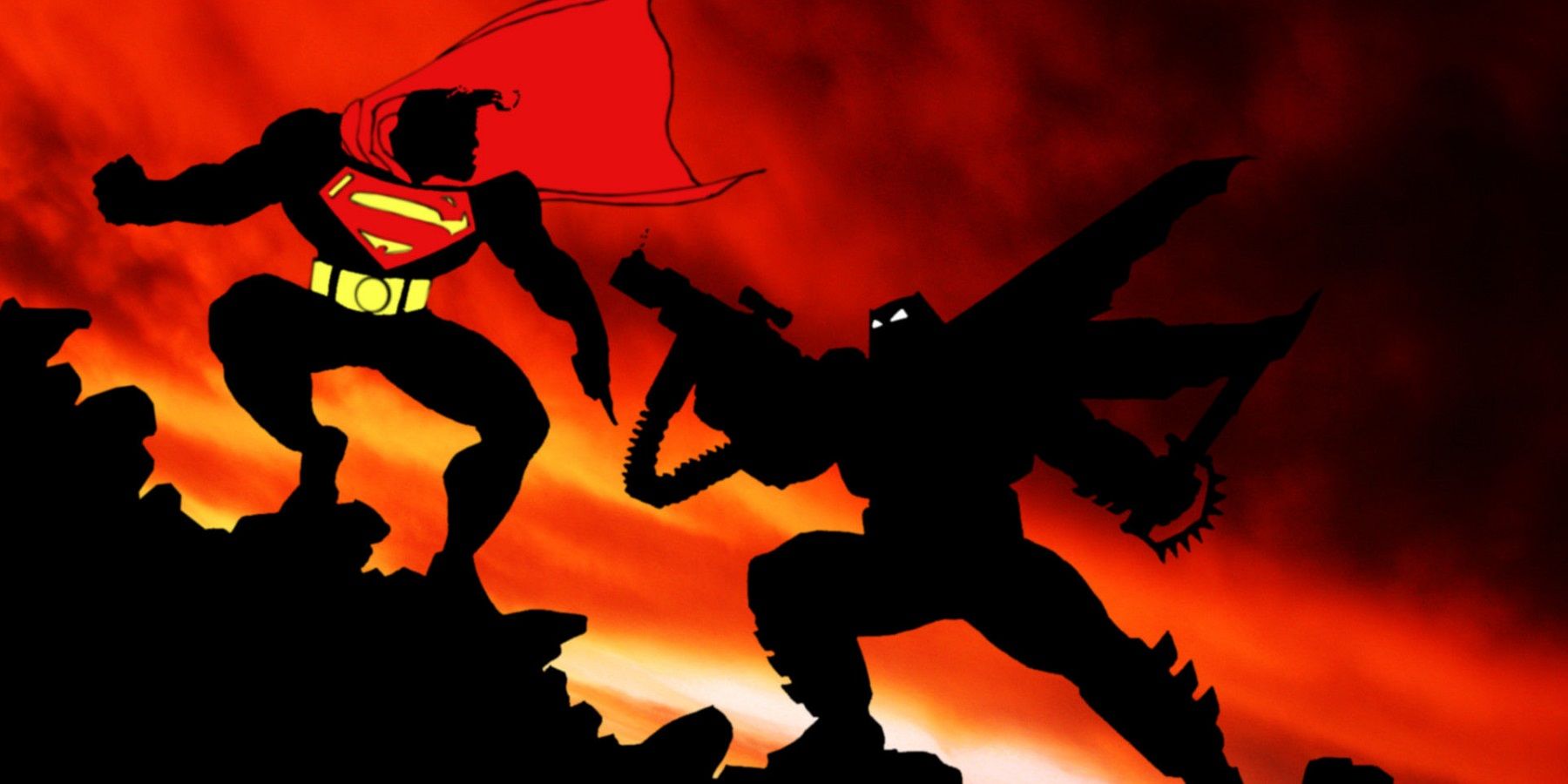 Superman fights Batman in The Dark Knight Returns