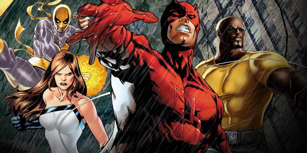 Iron Fist, Jessica Jones, Daredevil, and Luke Cage form Marvel Netflix The Defenders Team Up.
