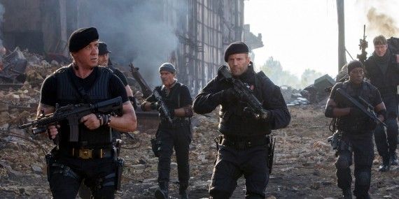 Jason Statham and Sylvester Stallone in The Expendables 3