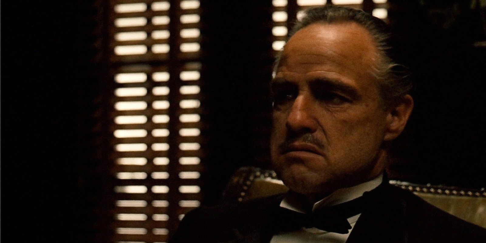 Marlon Brando in the opening scene of The Godfather