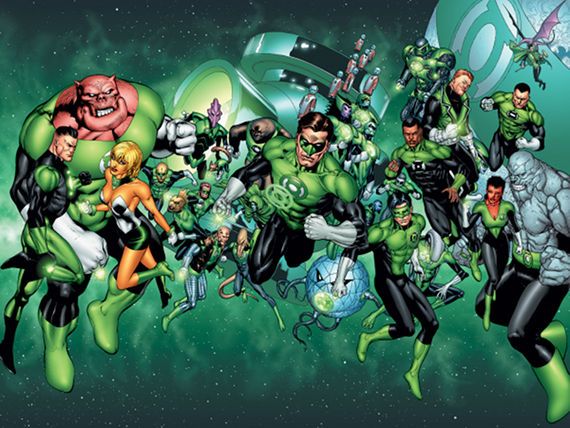 The comic book and movie versions of the Green Lantern corps