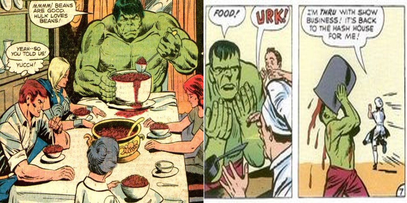 The Hulk Eating Beans
