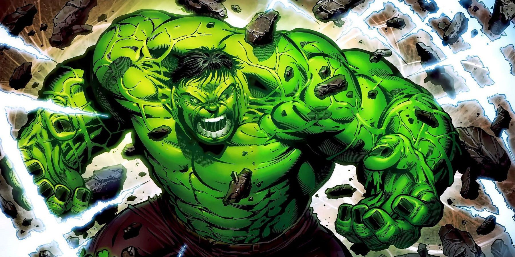 The Hulk smashing through a wall