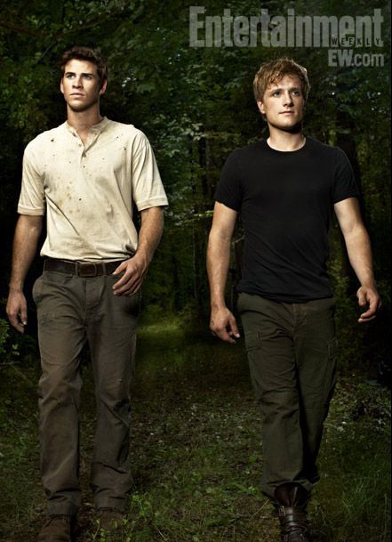 liam hemsworth as gale and josh hutcherson as peeta in the hunger games