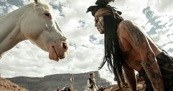 Silver and Tonto in 'The Lone Ranger'