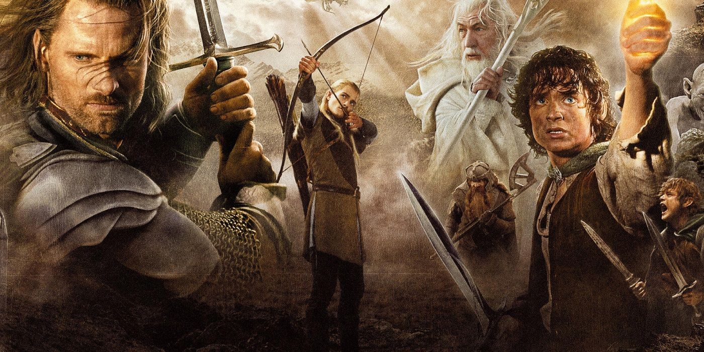 A composite image of the characters from Lord of the Rings Return of the King taken from the poster