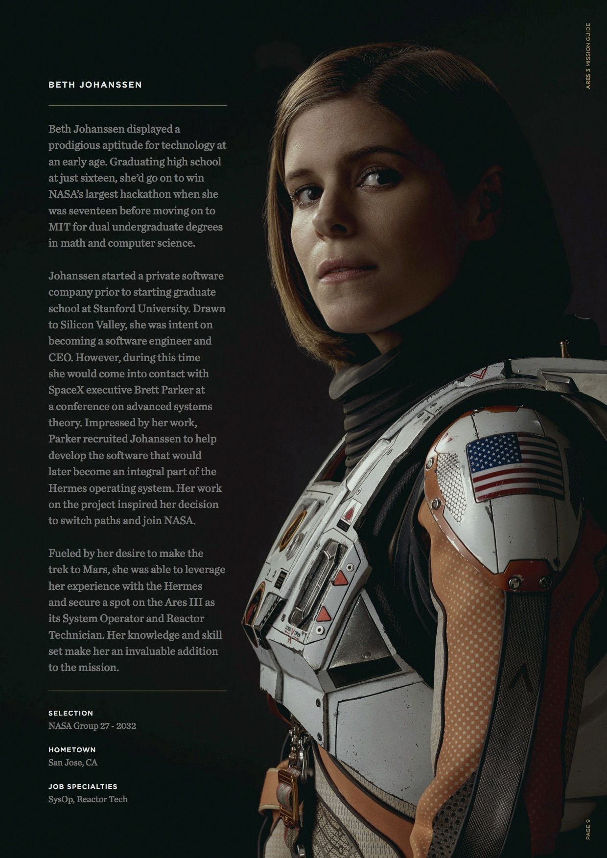 The Martian Mission Guide Biography Beth Johanssen