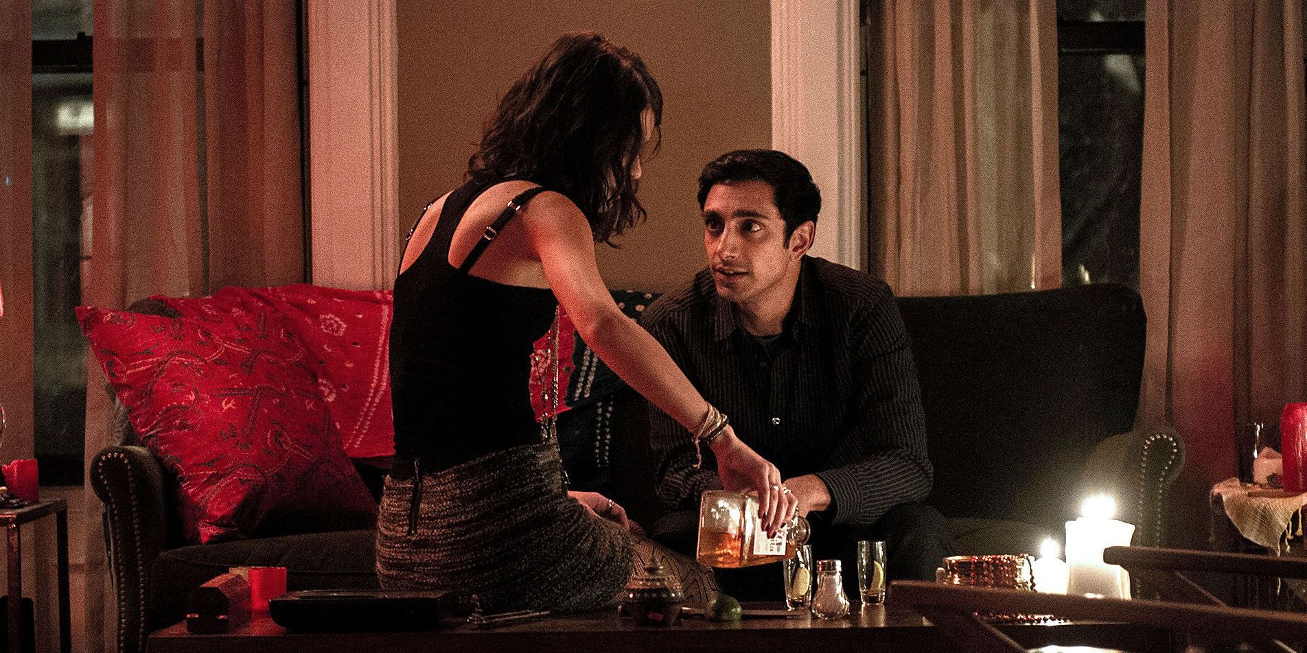 Riz Ahmed as Nasir &quot;Naz&quot; Khan and Sofia Black-D'Elia as Andrea Cornish in HBO's The Night Of