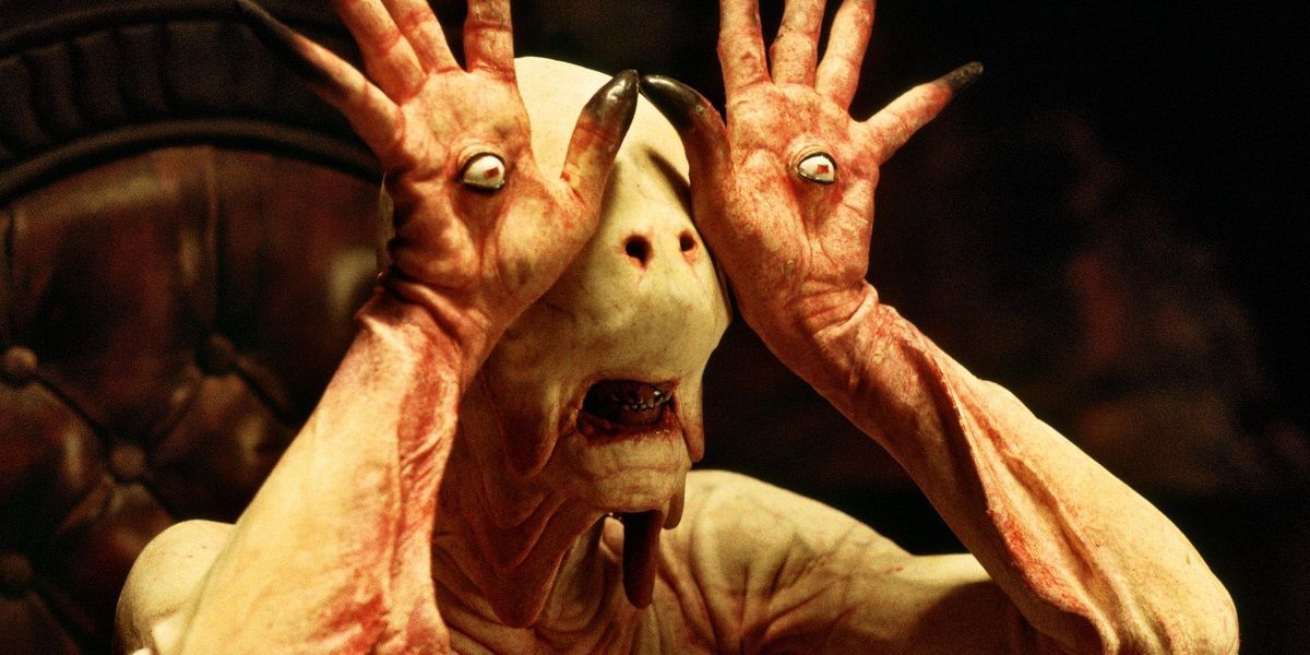 The Pale Man looking through his eyes in Pan's Labyrinth.