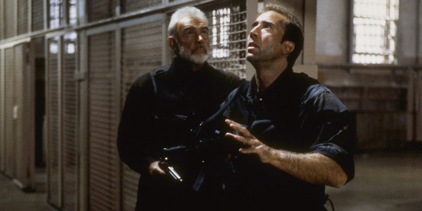 Sean Connery and Nicolas Cage on Alcatraz Island in The Rock