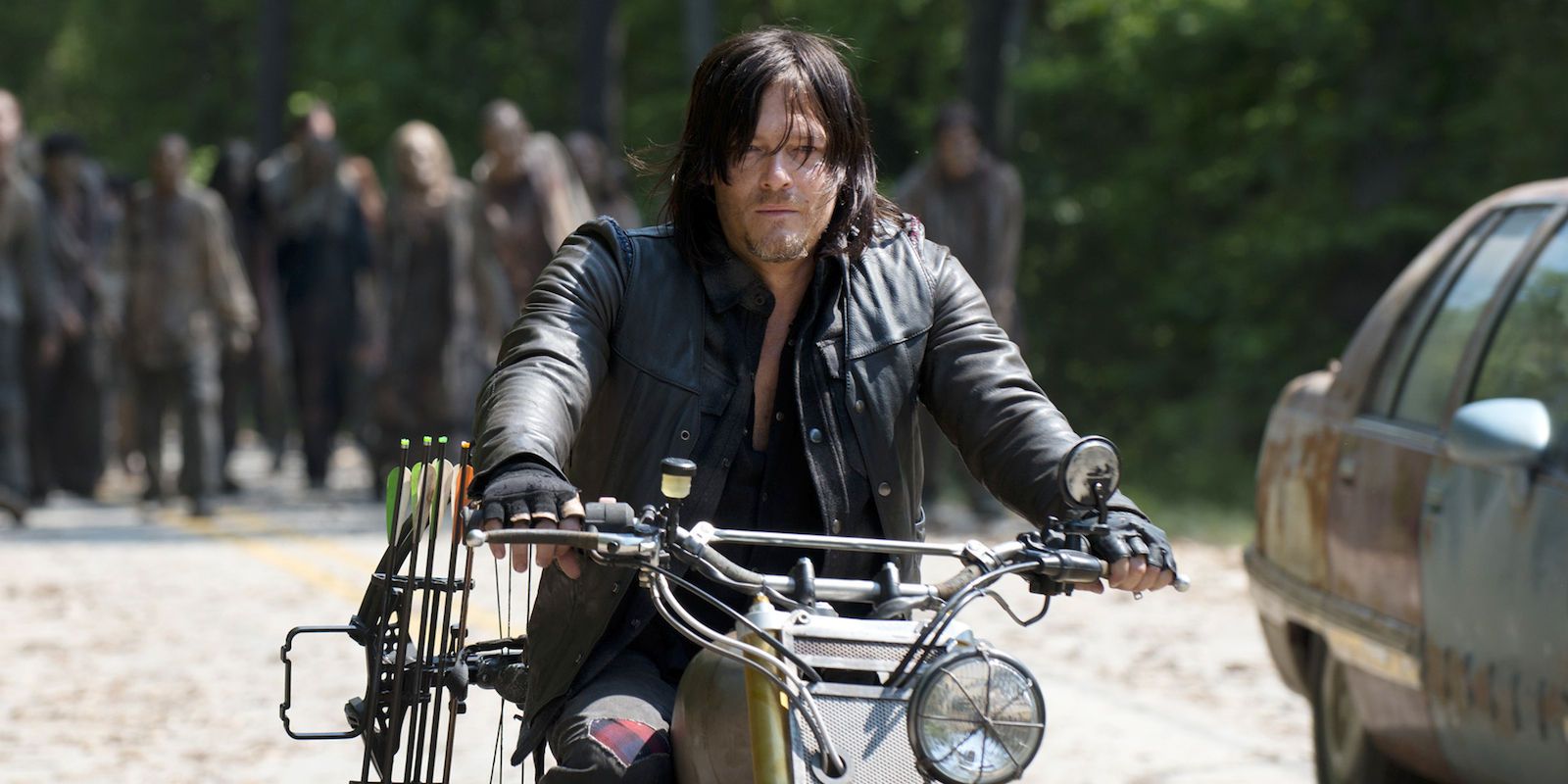 Daryl on a motorcycle in The Walking Dead